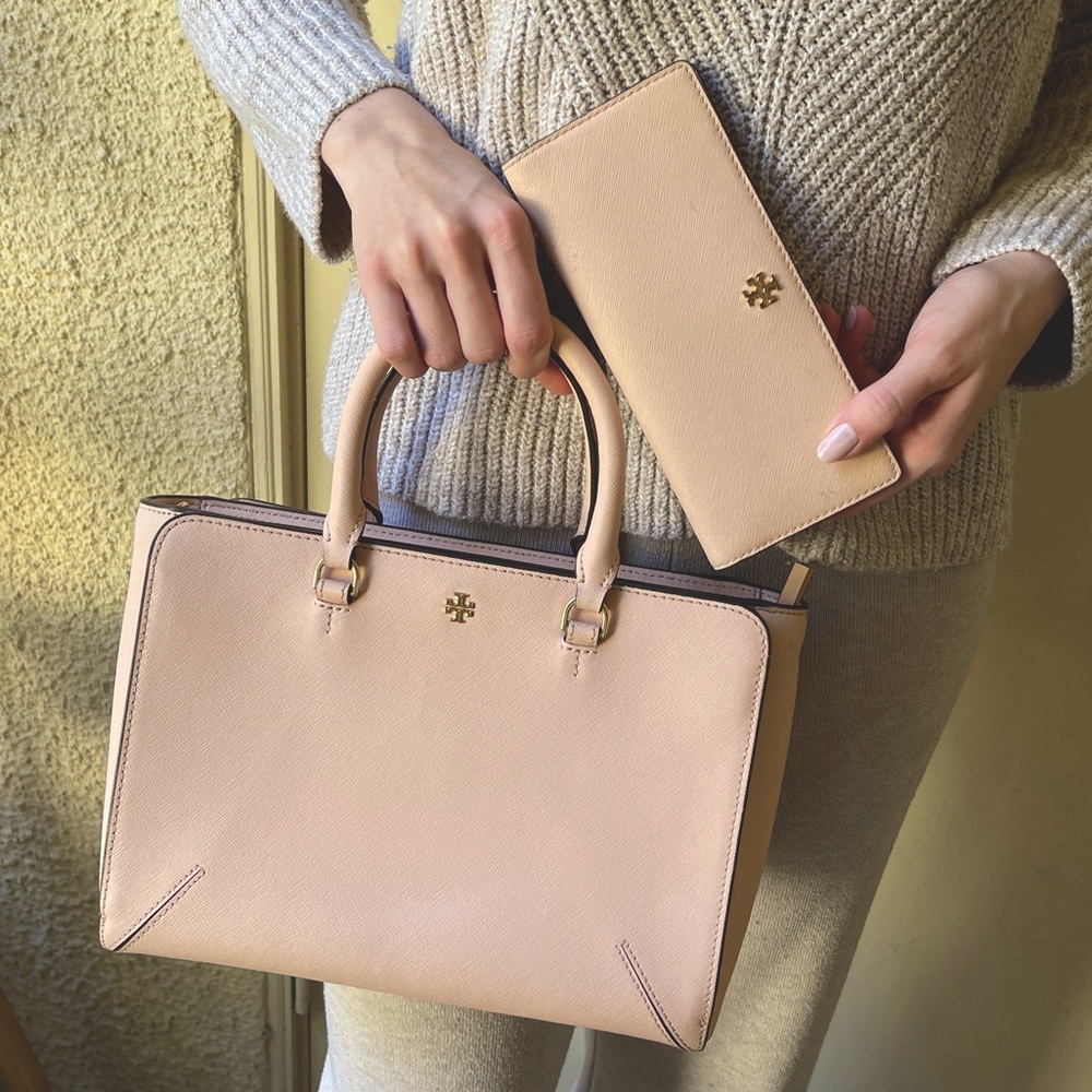 Tory Burch Pink bag and wallet